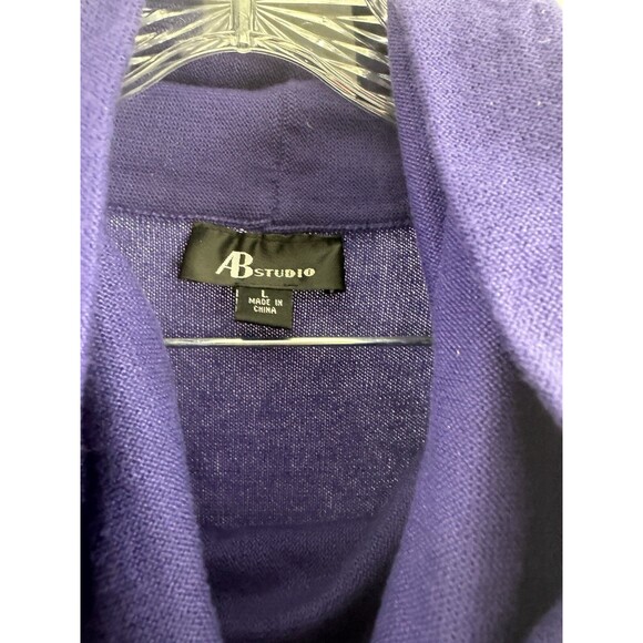 AB Studio Sweater Dress Womens Cowl Neck Pleated Purple - Picture 5 of 6